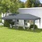 Carpa Plegable Gazebo 6x3 m con Altura Ajustable en 3 Niveles Toldo Anti-UV y Bolsa de Transporte Gris Claro