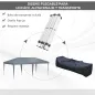 Carpa Plegable Gazebo 6x3 m con Altura Ajustable en 3 Niveles Toldo Anti-UV y Bolsa de Transporte Gris Claro