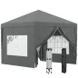 Carpa Plegable Pop-up 3x3 m con 4 Paredes Laterales Anti-UV y Bolsa de Transporte Gris