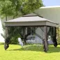 Carpa Plegable Gazebo 3,3x3,3 m con 4 Paredes Laterales de Malla Anti-UV y Bolsa de Transporte Gris
