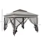 Carpa Plegable Gazebo 3,3x3,3 m con 4 Paredes Laterales de Malla Anti-UV y Bolsa de Transporte Gris