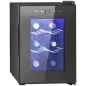 Nevera Vinos 6 Botellas 17L con Luz LED Interior Pantalla Táctil y Temperatura Regulable Negro