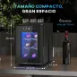 Nevera Vinos 6 Botellas 17L con Luz LED Interior Pantalla Táctil y Temperatura Regulable Negro
