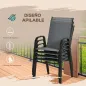 Set de 4 Sillas de Exterior Apilables con Asiento de Textilene para Jardín Terraza 54x75,5x95 cm Gris Oscuro