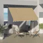 Toldo Manual Retráctil con Manivela 300x120x210-300 cm con Altura Ajustable Impermeable y Anti-UV Beige