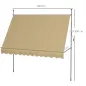 Toldo Manual Retráctil con Manivela 300x120x210-300 cm con Altura Ajustable Impermeable y Anti-UV Beige