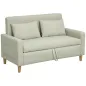 Sofá de 2 Plazas Moderno y Compacto Tapizado en lino con Muelles y Cojines para Espacios Pequeños 135x72x84 cm Beige