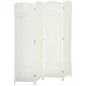Biombo Separador de Ambientes de 4 Paneles Biombo Plegable 160x170 cm para Salón Dormitorio Oficina Blanco