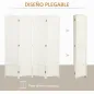 Biombo Separador de Ambientes de 4 Paneles Biombo Plegable 160x170 cm para Salón Dormitorio Oficina Blanco