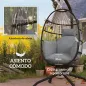 Silla Colgante con Soporte Cesta Plegable Cojín y Reposacabezas para Interior y Exterior Carga 120 kg Gris