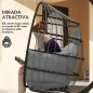 Silla Colgante con Soporte Cesta Plegable Cojín y Reposacabezas para Interior y Exterior Carga 120 kg Gris
