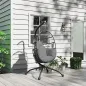 Silla Colgante con Soporte Cesta Plegable Cojín y Reposacabezas para Interior y Exterior Carga 120 kg Gris