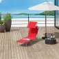 Tumbona de Jardín Exterior Reclinable con Toldo Desmontable Respaldo Ajustable en 4 Niveles 187x58x36 cm Rojo
