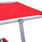 Tumbona de Jardín Exterior Reclinable con Toldo Desmontable Respaldo Ajustable en 4 Niveles 187x58x36 cm Rojo