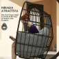 Silla Colgante con Soporte Cesta Plegable Cojín y Reposacabezas para Interior y Exterior Carga 120 kg Negro