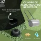 Rodillo para Césped de 38L Relleno de Arena o Agua con Mango en U para Jardín Granja Negro