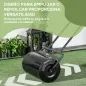 Rodillo para Césped de 38L Relleno de Arena o Agua con Mango en U para Jardín Granja Negro