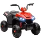 Quad Eléctrico para Niños de +3 Años con Batería 12V Faros Música Avance y Retroceso Carga 30 kg Rojo