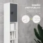Columna de Baño con 1 Cajón 5 Estantes y 2 Puertas para Salón Dormitorio Carga 30 kg 20x20x180 cm Gris