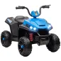 Quad Eléctrico para Niños de +3 Años con Batería 12V Faros Música Avance y Retroceso Carga 30 kg Azul