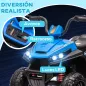 Quad Eléctrico para Niños de +3 Años con Batería 12V Faros Música Avance y Retroceso Carga 30 kg Azul