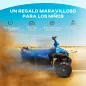 Quad Eléctrico para Niños de +3 Años con Batería 12V Faros Música Avance y Retroceso Carga 30 kg Azul
