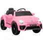 Coche Eléctrico para Niños de +3 Años Volkswagen Beetle con Batería 12V Mando a Distancia Faros Bocina y Música Rosa