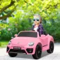 Coche Eléctrico para Niños de +3 Años Volkswagen Beetle con Batería 12V Mando a Distancia Faros Bocina y Música Rosa
