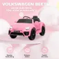 Coche Eléctrico para Niños de +3 Años Volkswagen Beetle con Batería 12V Mando a Distancia Faros Bocina y Música Rosa