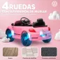 Coche Eléctrico para Niños de +3 Años Volkswagen Beetle con Batería 12V Mando a Distancia Faros Bocina y Música Rosa