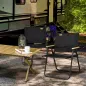 Set 2 Sillas de Jardín Plegables con Reposabrazos Sillas para Camping y Playa en Tela Oxford y Acero 54x59x78 cm Negro