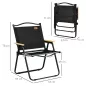 Set 2 Sillas de Jardín Plegables con Reposabrazos Sillas para Camping y Playa en Tela Oxford y Acero 54x59x78 cm Negro