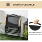 Set 2 Sillas de Jardín Plegables con Reposabrazos Sillas para Camping y Playa en Tela Oxford y Acero 54x59x78 cm Negro
