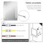Espejo de Baño con Luces LED 70x50 cm Interruptor Táctil Iluminación Regulable y Estante de Vidrio Plata