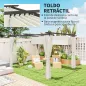 Pérgola con Techo Retráctil 4x3 m Cenador con Paredes Laterales Anti-UV Resistente al Agua para Jardín Patio Crema