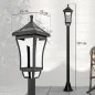 Farol Solar de Jardín con 6h de Autonomía y Anclaje de Suelo Farol de Exterior en ABS y Policarbonato Ø15x127 cm Negro
