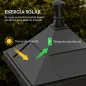 Farol Solar de Jardín con 6h de Autonomía y Anclaje de Suelo Farol de Exterior en ABS y Policarbonato Ø15x127 cm Negro