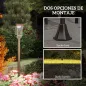 Farol Solar de Jardín con 6h de Autonomía y Anclaje de Suelo Farol de Exterior en ABS y Policarbonato Ø15x127 cm Negro