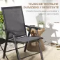 Conjunto de 2 Sillas de Camping Plegables con Reposabrazos para Jardín Terraza Carga 110 kg 58x64x94 cm Gris Oscuro