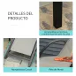 Set de 2 Tumbonas Jardín Exterior con Mesa Auxiliar de Vidrio Templado Tumbonas con Reposabrazos para Patio Terraza Gris