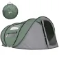 Tienda de Camping Pop-up con Ventanas Bolsillos y Bolsa de Transporte Impermeable Anti-UV 263,5x220x123 cm Verde y Gris