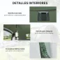 Tienda de Camping Pop-up con Ventanas Bolsillos y Bolsa de Transporte Impermeable Anti-UV 263,5x220x123 cm Verde y Gris