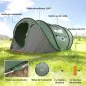 Tienda de Camping Pop-up con Ventanas Bolsillos y Bolsa de Transporte Impermeable Anti-UV 263,5x220x123 cm Verde y Gris
