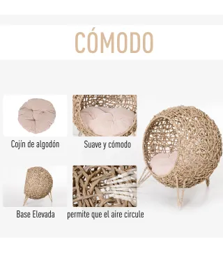 Casa de gato de ratán