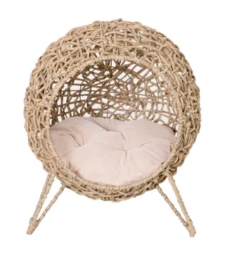 Casa de gato de ratán