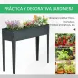 Huerto Urbano Elevado en Jardín Terraza Jardinera Elevada Rectangular Mesa de Cultivo para Plantas Verduras y Flores con 3 Orifi