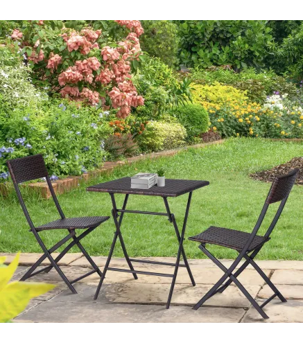 Conjunto de 3 Piezas de Ratán