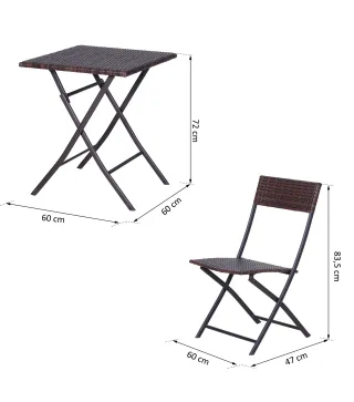 Conjunto de 3 Piezas de Ratán