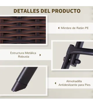 Conjunto de 3 Piezas de Ratán
