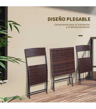Conjunto de 3 Piezas de Ratán